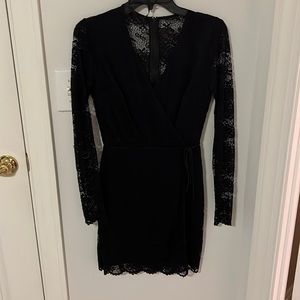 black lace mini dress